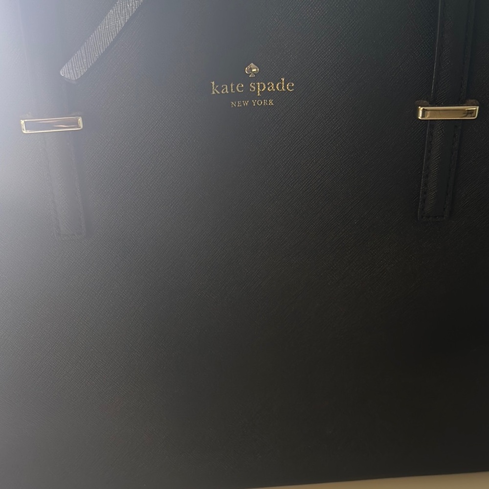 Kate Spade Black Briefcase with Gold Accents